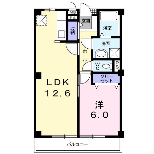 イーストヴィラ(1LDK/2階)の間取り写真