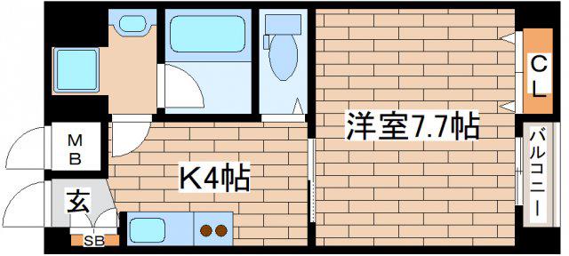 第二リーフハイツ(1K/2階)の間取り写真