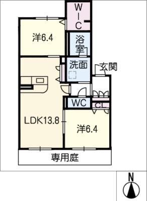 GURISHINA(2LDK/1階)の間取り写真