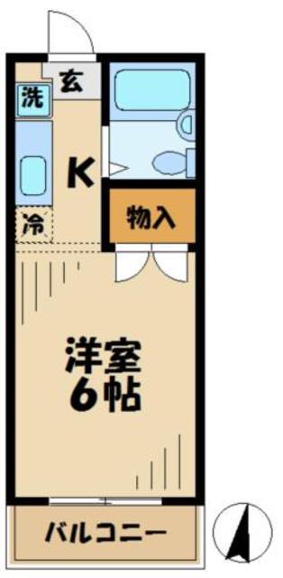 若樹ハイツ(ワンルーム/2階)の間取り写真