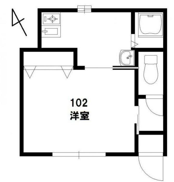 エスエイハイツ(1K/1階)の間取り写真