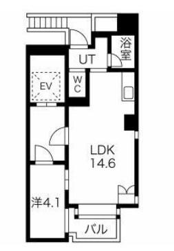 フレッグ広尾フューズ(1LDK/8階)の間取り写真