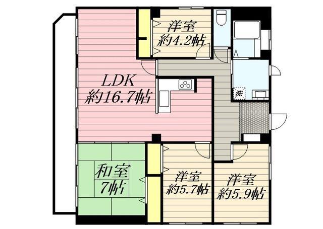 CITY BOX 5(4LDK/4階)の間取り写真