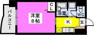 BRILLIANT36(1K/6階)の間取り写真