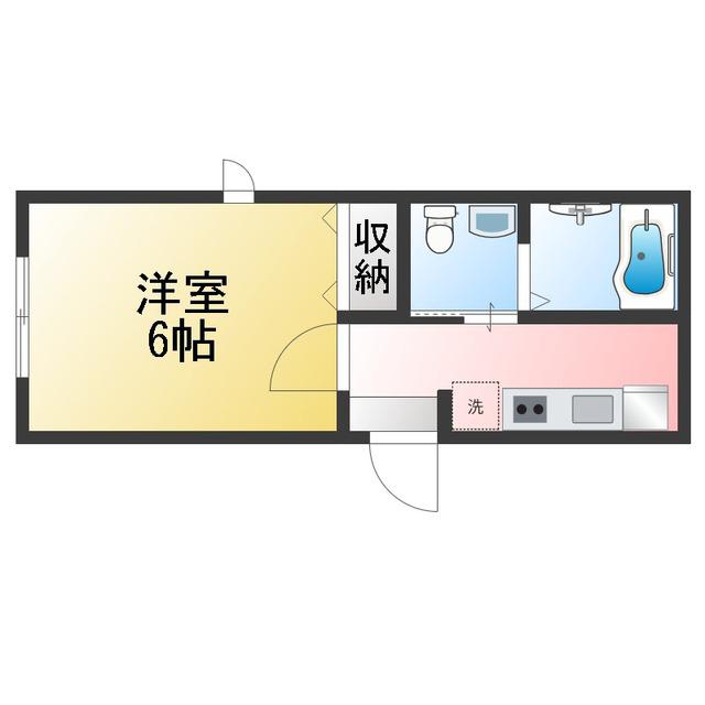 南矢名Mアパート(1K/1階)の間取り写真