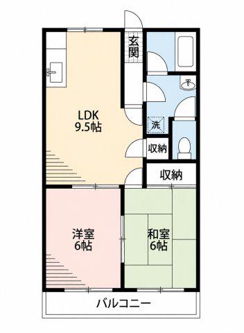 サンシャイン東刈谷(2DK/4階)の間取り写真