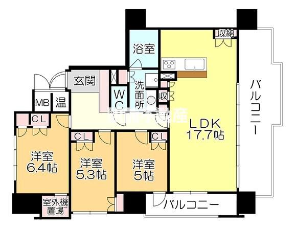 グランドオーク久留米大手(3LDK/5階)の間取り写真