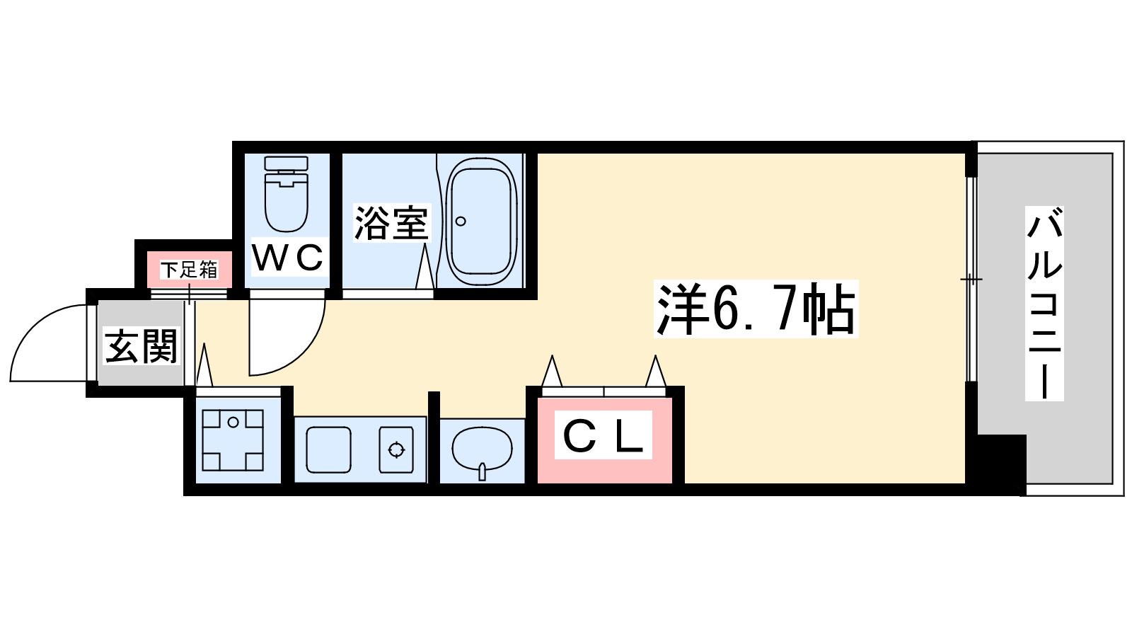 エイペックス天神橋1(1K/8階)の間取り写真