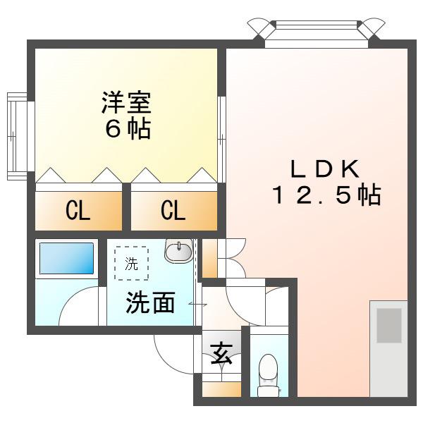 レインボーハウス花園NO31(1LDK/2階)の間取り写真
