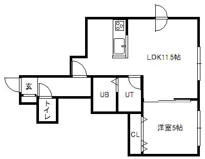 RTII(1LDK/2階)の間取り写真