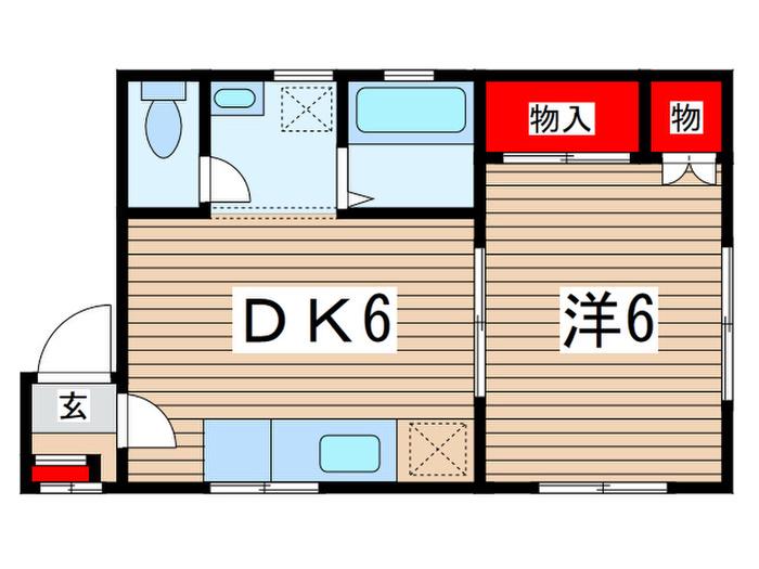 リトルクローバーハイツ(1DK/1階)の間取り写真