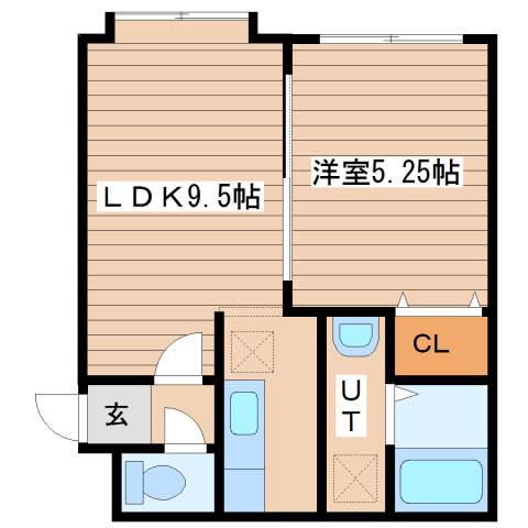 セクルII(1LDK/3階)の間取り写真