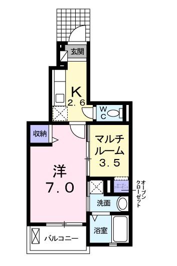 ファーストヒルズ(1LDK/1階)の間取り写真