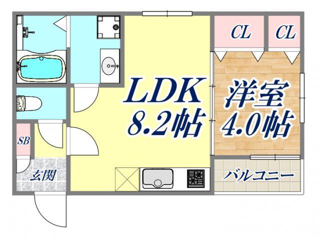 ARPEGGIO西代(1LDK/3階)の間取り写真