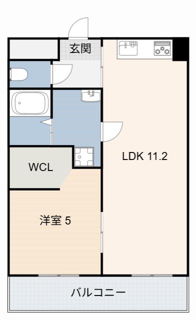 みたかマンション(1LDK/3階)の間取り写真