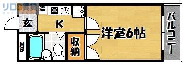 ココチフォレストGN(1K/5階)の間取り写真