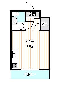 JR高崎線 熊谷駅 徒歩2分 3階建 築41年(ワンルーム/2階)の間取り写真
