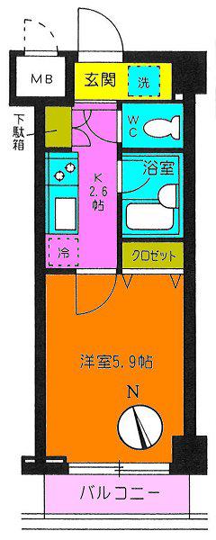 レジデンス常盤台(1K/1階)の間取り写真