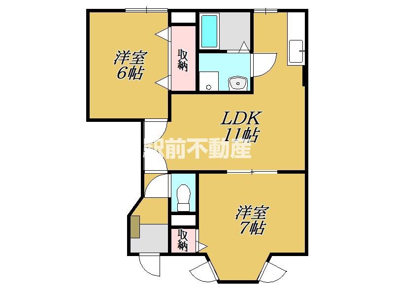 クレストホージュ(2LDK/1階)の間取り写真