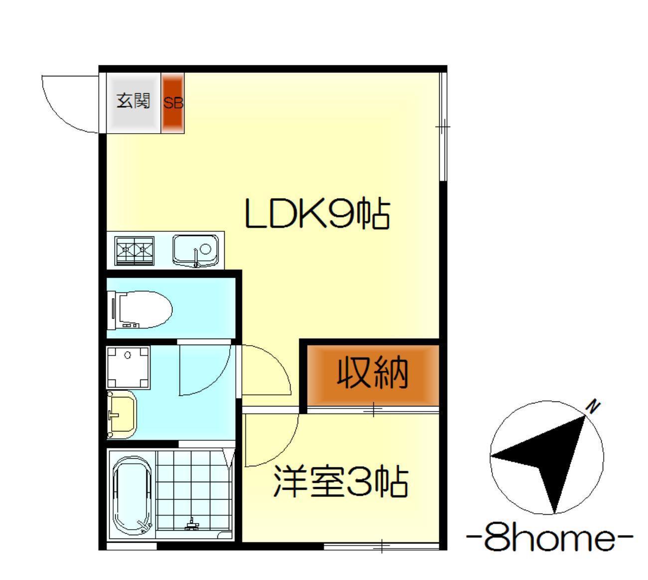 M・テラス宮原 A棟(1LDK/2階)の間取り写真