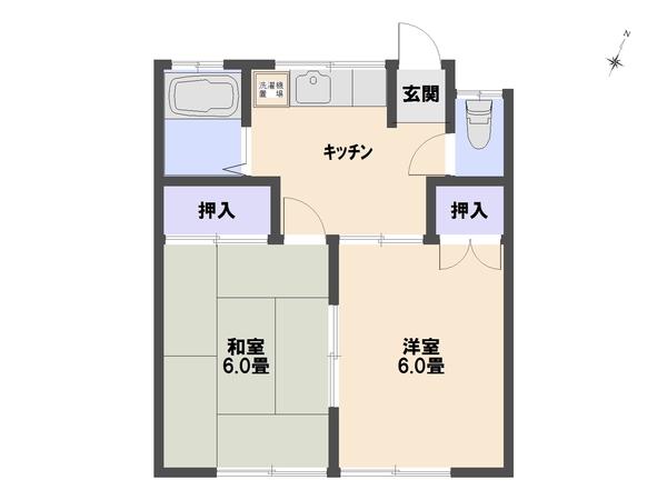 コーポあけぼの(2K/2階)の間取り写真