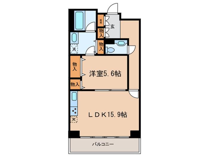 グランドメゾン三軒茶屋(1LDK/3階)の間取り写真