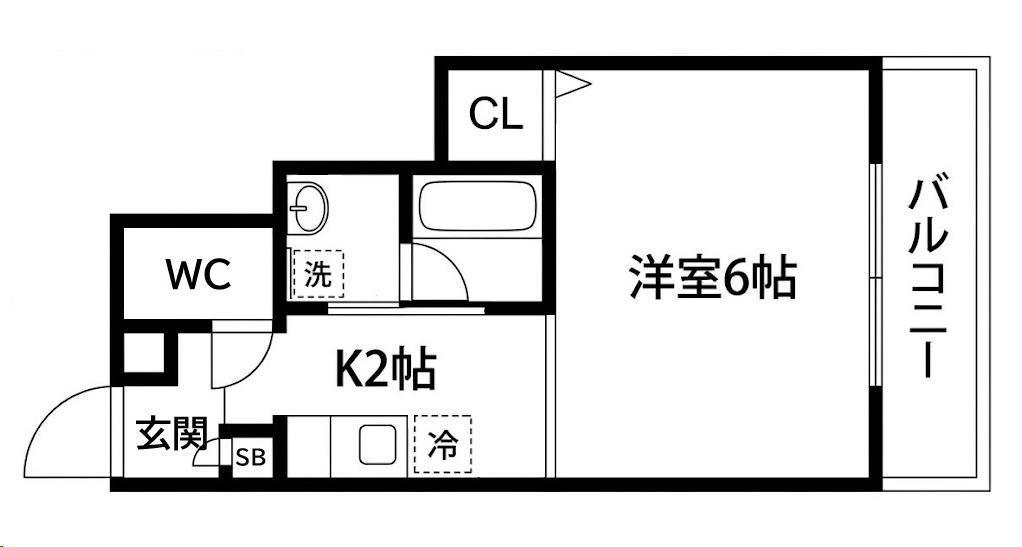 クロレ長町(1K/1階)の間取り写真