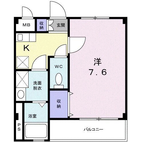 アンソレイユST(1K/1階)の間取り写真
