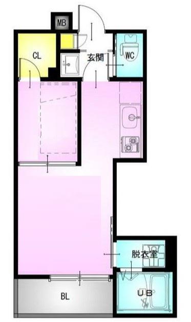 R-SMART川口元郷(1LDK/2階)の間取り写真