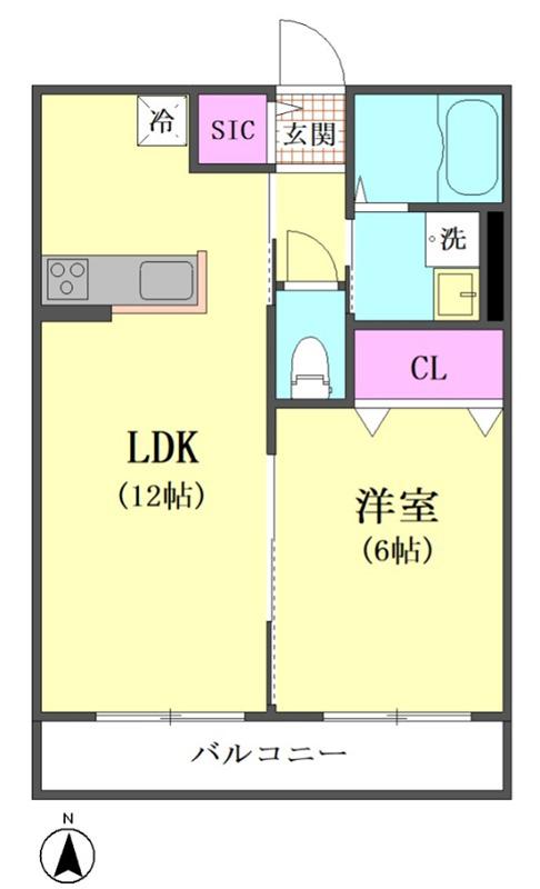 LUZ DEL SOL 大森II(1LDK/3階)の間取り写真