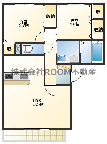 ベルナンジュ(2LDK/2階)の間取り写真