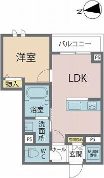 メゾンドカナワ(1LDK/3階)の間取り写真
