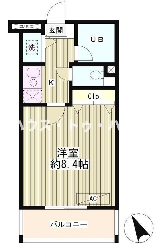 ラルゴ西早稲田(1K/4階)の間取り写真