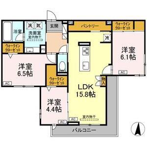 セレスティア檀溪通(3LDK/3階)の間取り写真