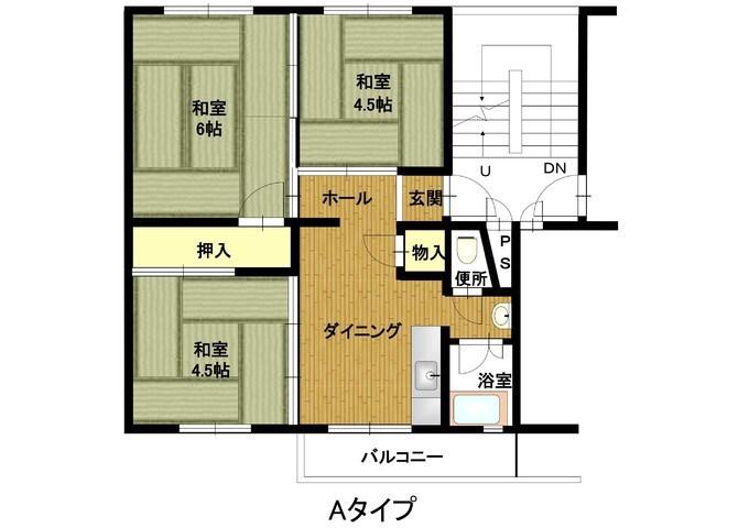 東垂水 5号棟(3DK/3階)の間取り写真