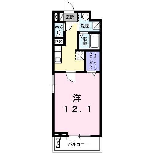 メゾン ソレイユ友岡(1K/2階)の間取り写真