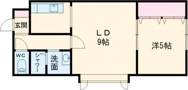 AMU5・23(1LDK/4階)の間取り写真