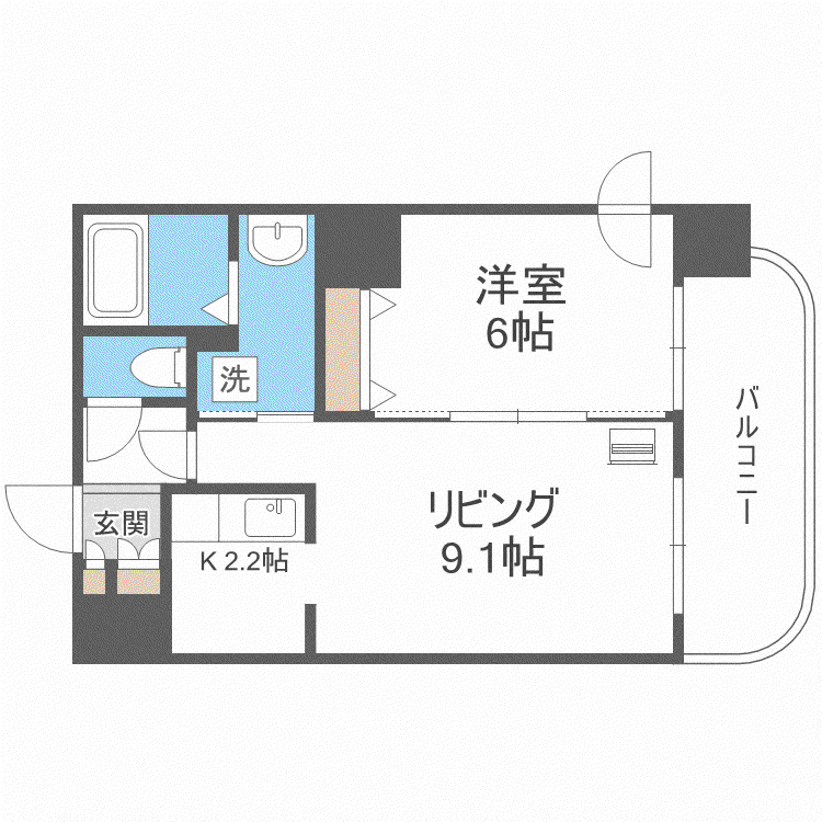 ティアラ資生館(1LDK/11階)の間取り写真