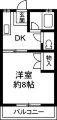 広瀬ハイツΑ(1K/2階)の間取り写真