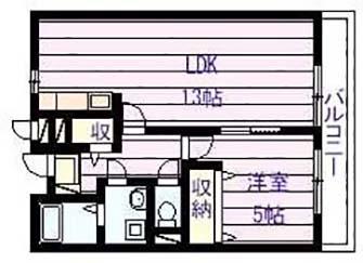 ヒルサイド スクエア(1LDK/2階)の間取り写真