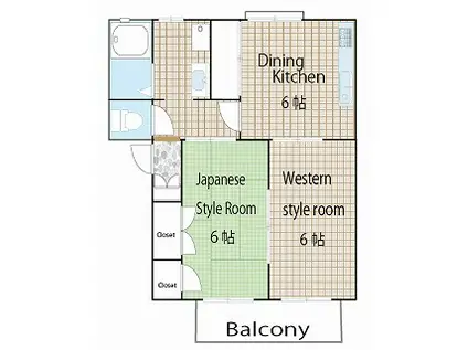 ART VIILA(2DK/2階)の間取り写真