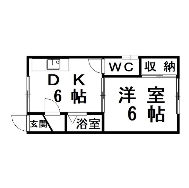 ハイツいこい(1DK/1階)の間取り写真