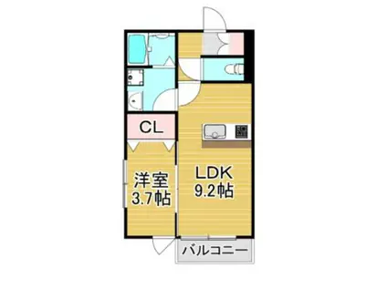 PREMIAGE 久留米学園通(1LDK/3階)の間取り写真