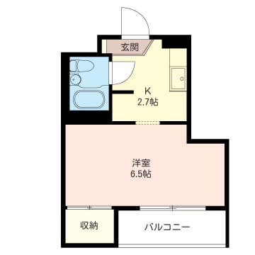 大和町ドゥーズ(1K/1階)の間取り写真