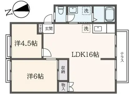 エクセル戸塚壱番館(2LDK/2階)の間取り写真
