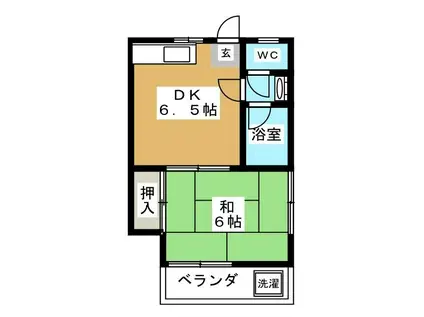 ハイツ茜(1K/1階)の間取り写真