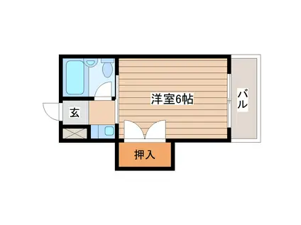 コーポ台原(1K/1階)の間取り写真