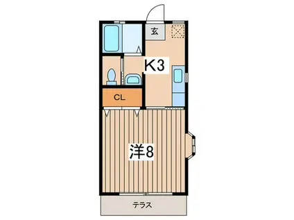 ハッピータチバナ(1K/1階)の間取り写真