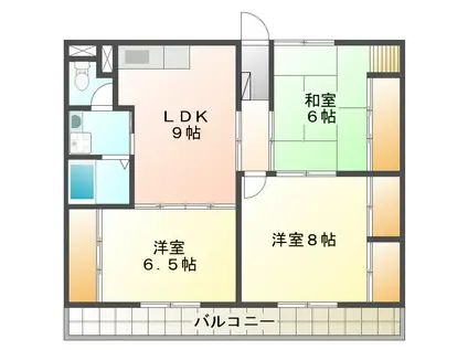 グランビュー塩屋(3LDK/5階)の間取り写真