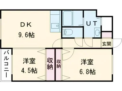 サンリッチ澄川(2DK/1階)の間取り写真